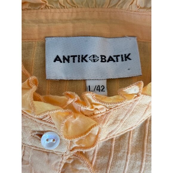 Antik Batik Yvonne Blouse Large Top Mango Victorian-inspired Puffy Sleeves Ruffl - Picture 11 of 13
